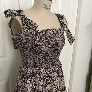 Rebecca Taylor smocked animal print dress -NWT